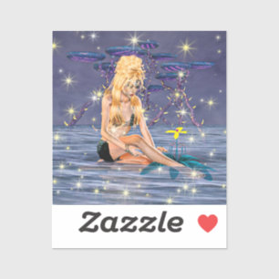 Gouden Zeemeermin Fantasie Sticker