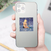 Gouden Zeemeermin Fantasie Sticker (Telefoon)