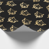  gouden zeemeermin harp overlay cadeaupapier (Hoek)