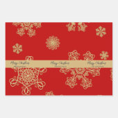 Gouden Zeemeermin Schalen en Sneeuwvlokken Inpakpapier Vel (Voorkant 3)