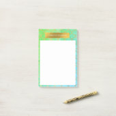 Gouden Zeemeermin Schubben Teal Turquoise Glitters Post-it® Notes (Op bureau)