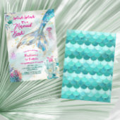 Gouden Zeemeermin Staart Meisje 1e Verjaardagsfees Kaart