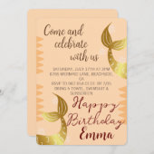 Gouden Zeemeermin, vier met ons, onder het Zee Kaart (Voorkant / Achterkant)