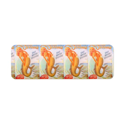 gouden zeemeerminnen retour adres label (Voorkant)