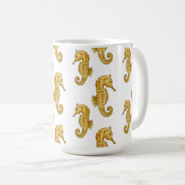 Gouden zeepaardenmok koffiemok