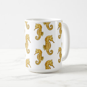 Gouden zeepaardenmok koffiemok