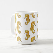 Gouden zeepaardenmok koffiemok (Voorkant links)