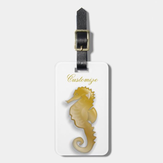 Gouden Zeepaardje Thunder_Cove Bagagelabel (Voorkant verticaal)