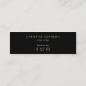 gouden zeeschelp zwarte loyaliteitskaart mini visitekaartje (Achterkant)