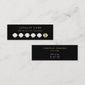 gouden zeeschelp zwarte loyaliteitskaart mini visitekaartje (Voorkant / Achterkant)