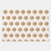 Gouden Zeeschelpen Parels Verjaardags Bruidscadeau Inpakpapier Vel (Voorkant 2)