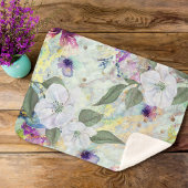 Gouden zeeschuim groen  bloemenkleur waterverf chi sherpa deken