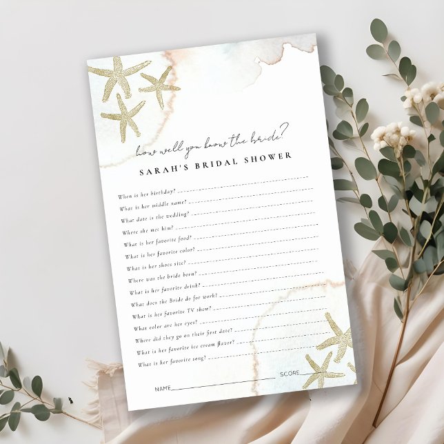 Gouden zeester Hoe goed je weet bruid spel (Creator heeft geüpload)