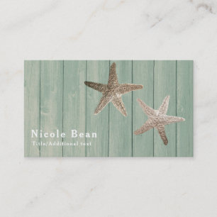 Gouden Zeester & Hout Elegant Strand Tropisch Chic Visitekaartje