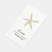 Gouden Zeester Nautisch Strand Huwelijksliefde Servet (Hoek)