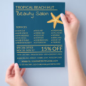 Gouden Zeester, Schoonheidsspecialiste, Beauty Sal Flyer (Hand)