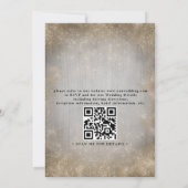 Gouden Zeester Tropisch Strand Chic QR Code Huweli Kaart (Achterkant)