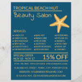 Gouden Zeester, Visagist, Beauty Salon Advertentie Flyer (Voorkant)