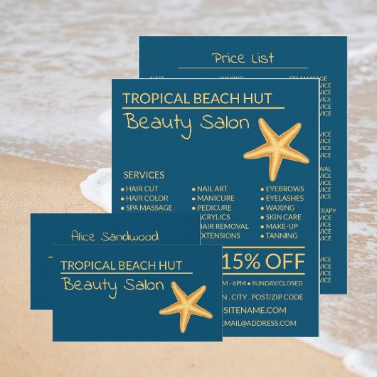 Gouden Zeester, Visagist, Beauty Salon Advertentie Flyer