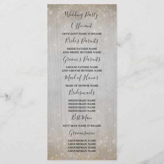 Gouden zeesterren paar strand bruiloft programma's (Achterkant)