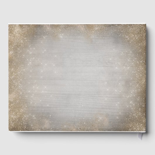 Gouden zeesterren tropische strand bruiloft gastenboek (Achterkant)