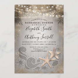 Gouden zeesterren tropische strand repetitie diner kaart