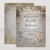 Gouden zeesterren tropische strand verlichting Vri Kaart (Voorkant / Achterkant)