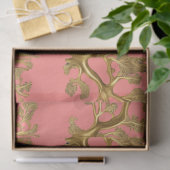 Gouden Zeewier op KoraalTissuepapier Tissuepapier (Geschenk)