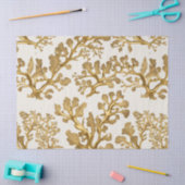 Gouden zeewier op licht zandweefsel papier (Craft)