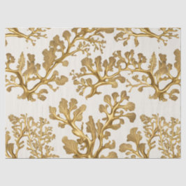 Gouden zeewier op licht zandweefsel papier