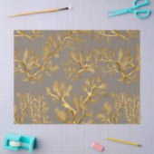 Gouden zeewier op Taupe Tissue Paper Tissuepapier (Craft)