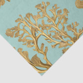 Gouden zeewier op zeeschuim groen tissuepapier (Detail)