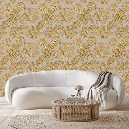 Gouden zeewier tegen zandschil stok behang