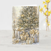 Gouden Zegeningen van Kerstmis Kaart (Gele Bloem)