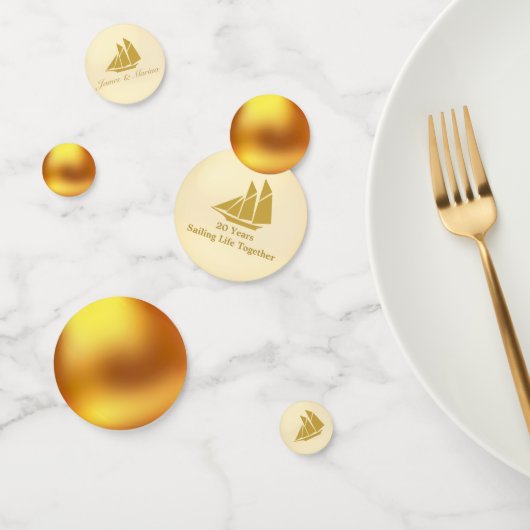 Gouden Zeil Leven Samen Confetti (Groep)