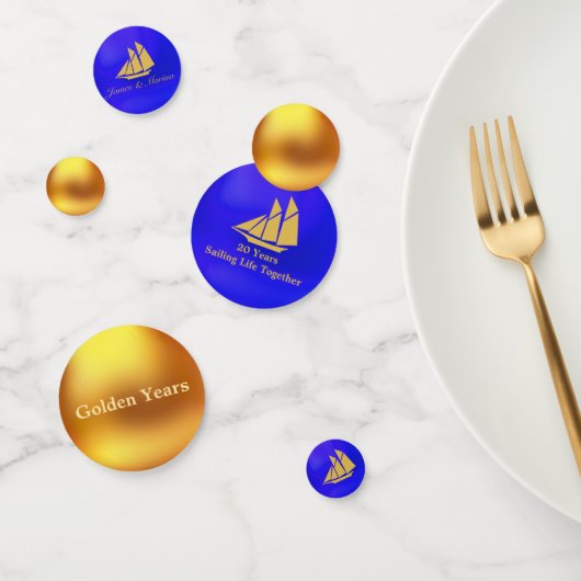 Gouden Zeil Leven Samen Confetti (Groep)