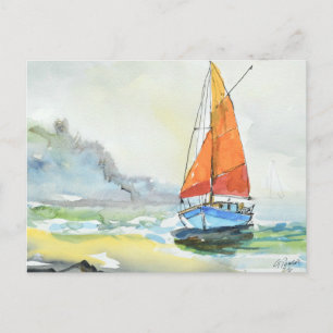 Gouden Zeil Oceaanbries Impressionist Briefkaart