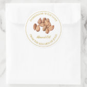 Gouden zelfgemaakte amandelolie label | Wit (Tas)