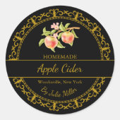 gouden zelfgemaakte appelcider label | Zwart (Voorkant)