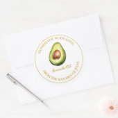 Gouden zelfgemaakte avocado olie label | Wit (Envelop)