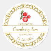  gouden zelfgemaakte cranberry jam label (Voorkant)