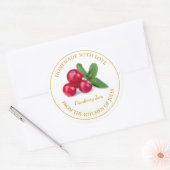 Gouden zelfgemaakte cranberry jam label | Wit (Envelop)