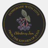 Gouden Zelfgemaakte Elderberry Jam Label (Voorkant)