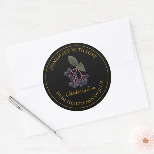 Gouden Zelfgemaakte Elderberry Jam Label (Envelop)