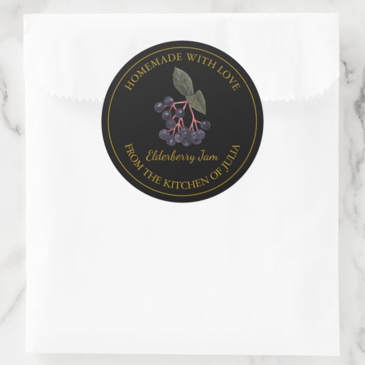 Gouden Zelfgemaakte Elderberry Jam Label (Tas)