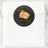 Gouden zelfgemaakte gemengde citrus jam label (Tas)