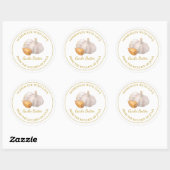 Gouden zelfgemaakte knoflook boterlabel | Wit Ronde Sticker (Vel)