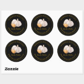 Gouden zelfgemaakte knoflook boterlabel | Zwart Ronde Sticker (Vel)