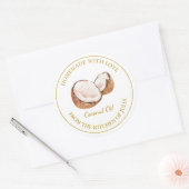 Gouden zelfgemaakte kokosolie label | Wit (Envelop)