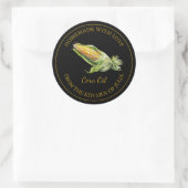 Gouden zelfgemaakte maïsolie label | Zwart (Tas)